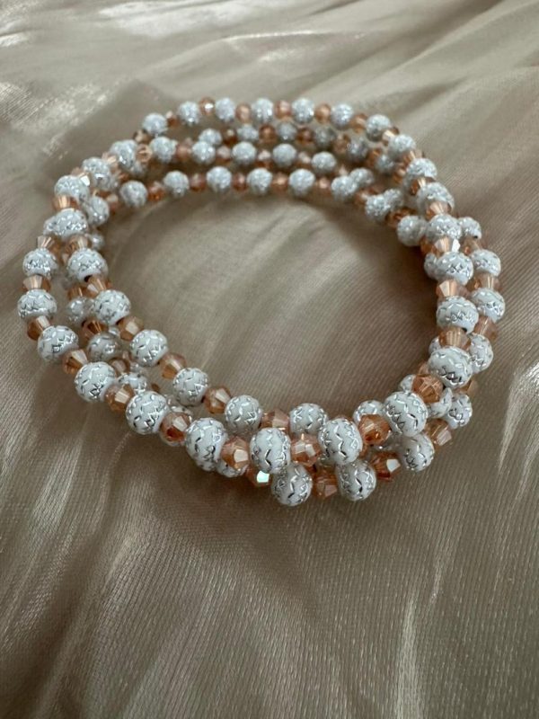 Stylish Ball Waist or Neck Beads (Salmon & Silver) £9.99 a pair plus p&p