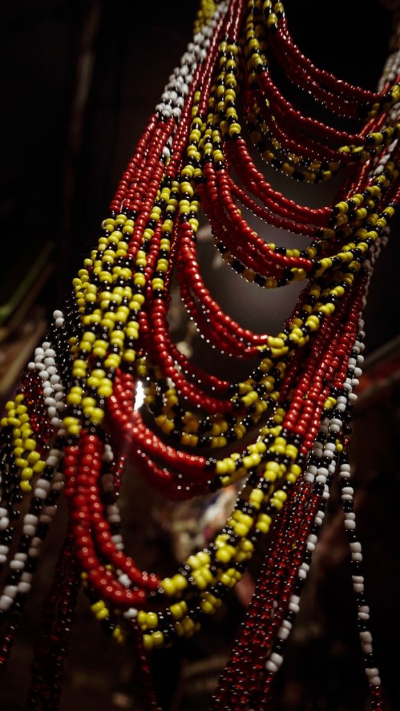 beaded red and yellow accessories
